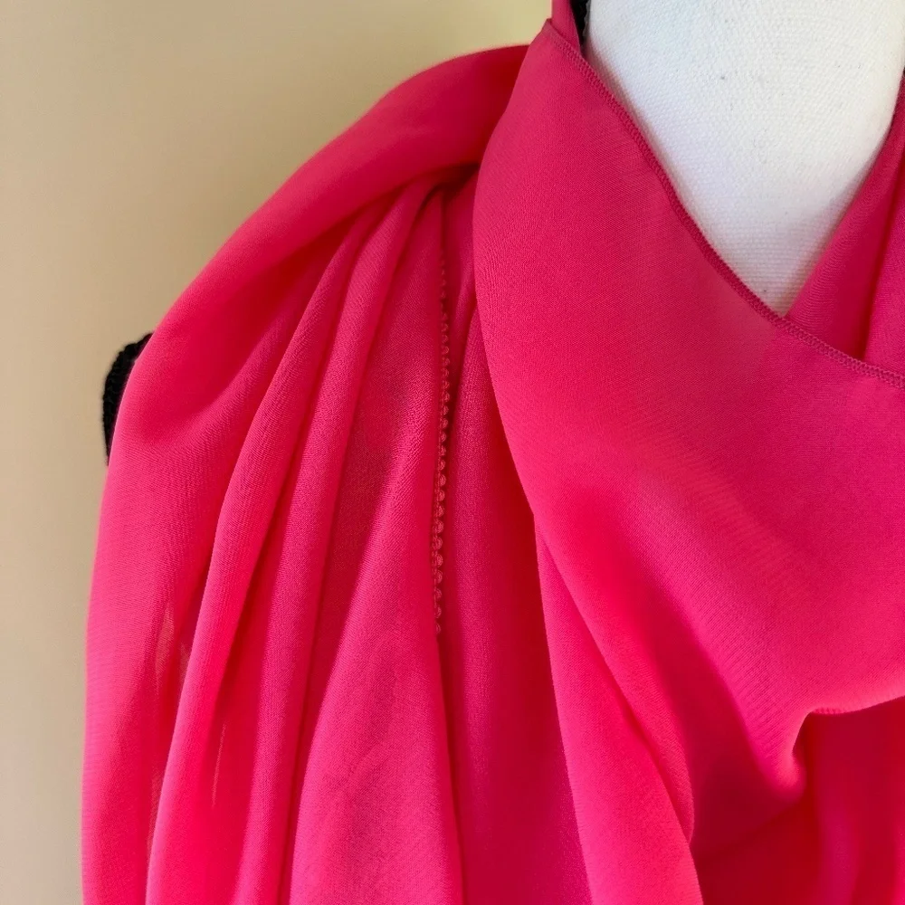 *JAZZLYN* Pink Sheer Fashion Tassel Scarf